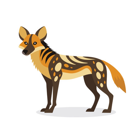 Wild Dog animal flat vector isolated illustration on white backgroundのイラスト素材