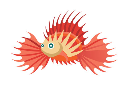 Fan Worm under water animal flat vector illustrationのイラスト素材