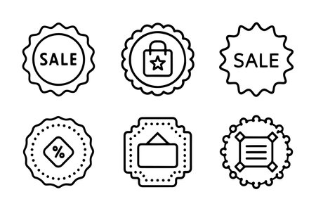 Sale label sticker related editable icon set flat vector illustration on white backgroundのイラスト素材