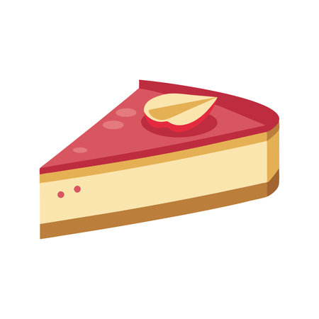 Cheesecake isolated flat vector illustration on white backgroundのイラスト素材