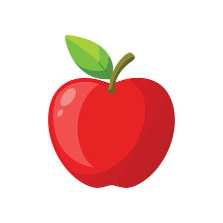 Apple isolated flat vector illustration on white backgroundのイラスト素材