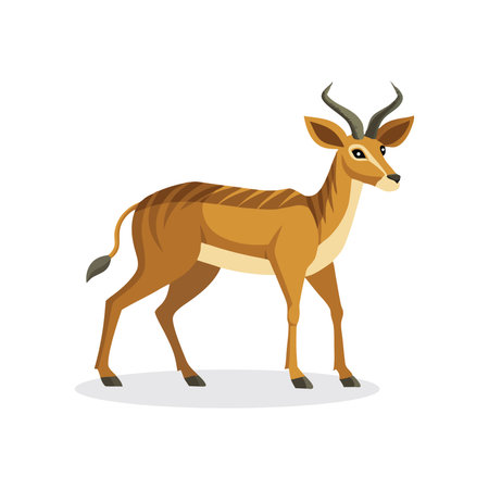 Antelope animal isolated flat vector illustration on white backgroundのイラスト素材