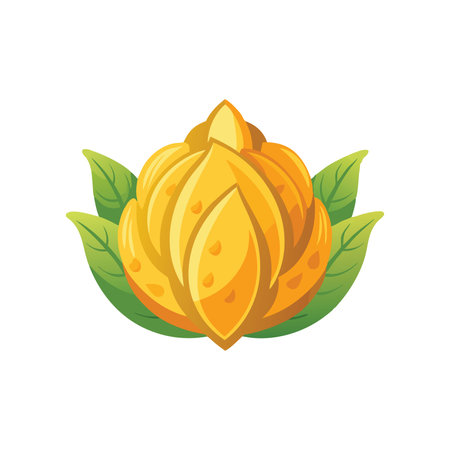 Buddha hand fruit isolated flat vector illustration on white backgroundのイラスト素材