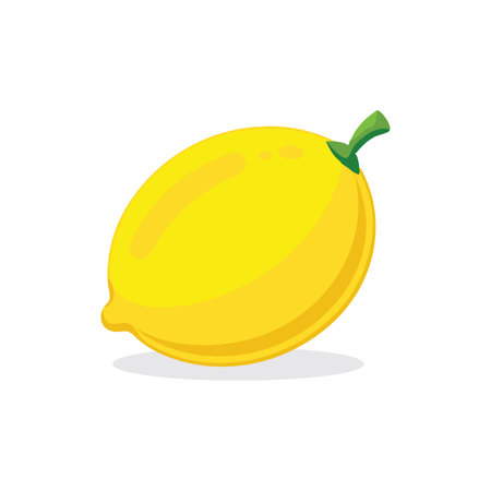 Sweet lemon fruit isolated flat vector illustration on white backgroundのイラスト素材