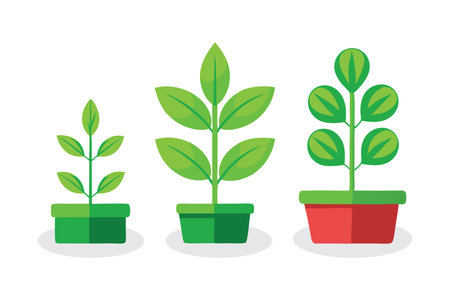 Healthy green plant flat vector illustration on white backgroundのイラスト素材