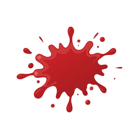 Blood splatter flat vector illustration white backgroundのイラスト素材