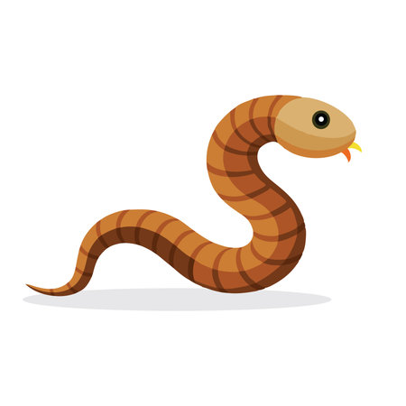Earthworm animal isolated flat vector illustration on white backgroundのイラスト素材