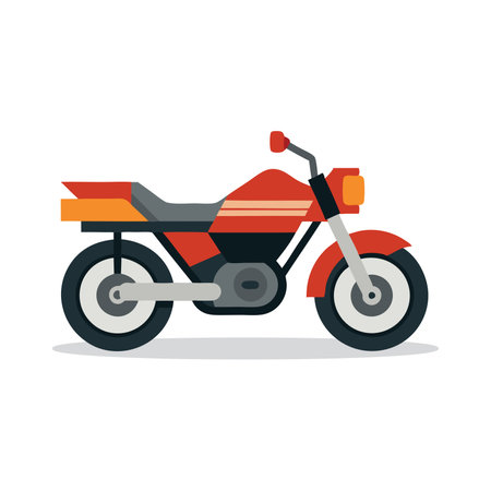 Motorcycle Land Transport isolated flat vector illustration on white backgroundのイラスト素材
