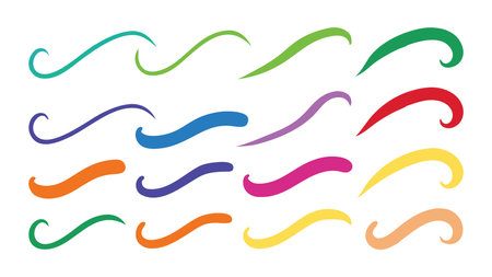 Marker pen emphasis highlight swoosh stroke. Vector swoosh brush underline set flat vector illustration on white backgroundのイラスト素材