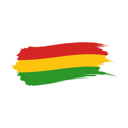 Bolivia flag color brush stroke isolated flat vector illustration on white backgroundのイラスト素材