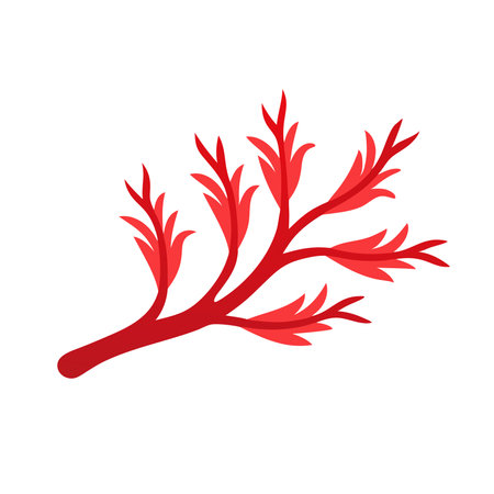 Red seaweed icon. Flat illustration of red seaweed vector icon for web designのイラスト素材