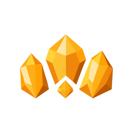 Citrine stones isolated flat vector illustration on white backgroundのイラスト素材