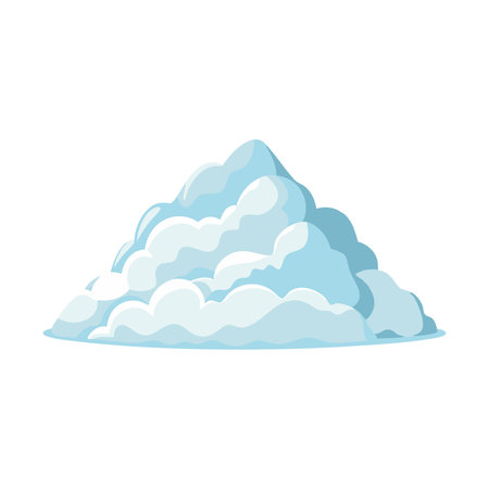 Pile of snow isolated flat vector illustration on white backgroundのイラスト素材