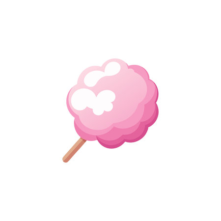Pink cotton candy isolated flat vector illustration on white backgroundのイラスト素材