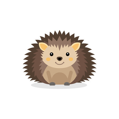 Hedgehog isolated flat vector illustration on white backgroundのイラスト素材