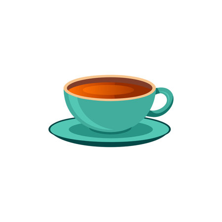 Cup of tea isolated flat vector illustration on white backgroundのイラスト素材