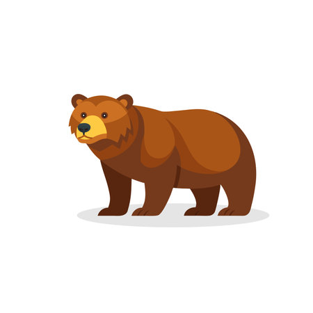 Kodiak Bear animal isolated flat vector illustration on white backgroundのイラスト素材
