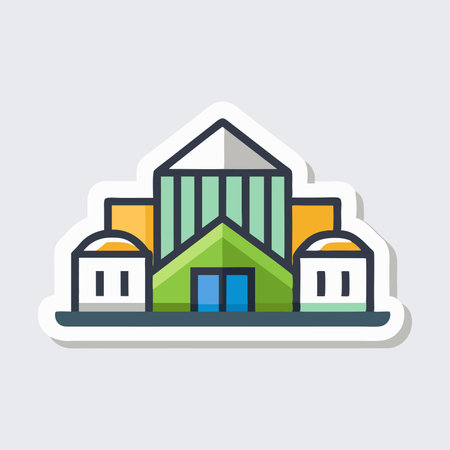 Architecture technology texture sticker isolated flat vector illustration on white backgroundのイラスト素材