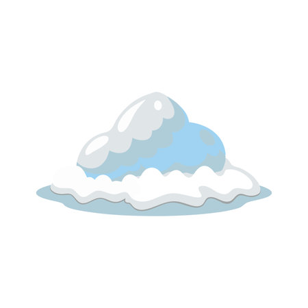 White snow isolated flat vector illustration on white backgroundのイラスト素材