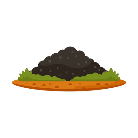 Black soil isolated flat vector illustration on white backgroundのイラスト素材