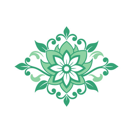 Floral ornament with intricate detail isolated flat vector illustration on white backgroundのイラスト素材