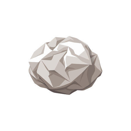 Crumpled paper ball isolated flat vector illustration on white backgroundのイラスト素材