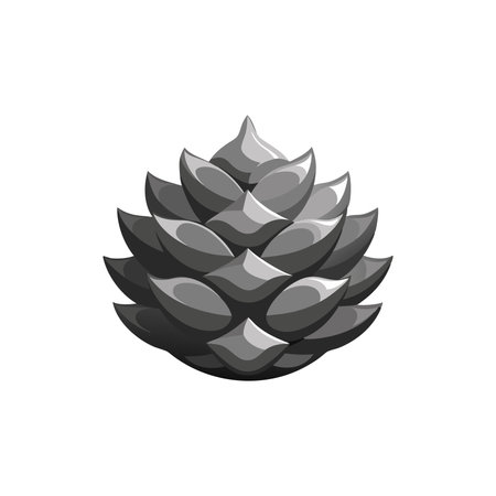 Pinecone Metallic isolated flat vector illustration on white backgroundのイラスト素材