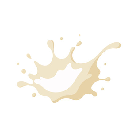 Splash of milk or cream isolated flat vector illustration on white backgroundのイラスト素材