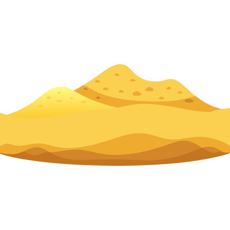 Beach or desert sand isolated flat vector illustration on white backgroundのイラスト素材