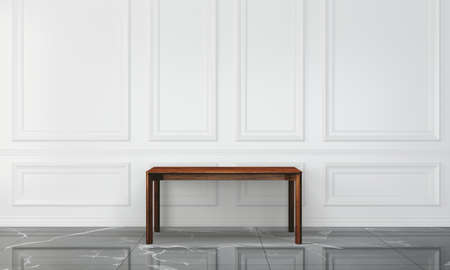 Office interior with white wall