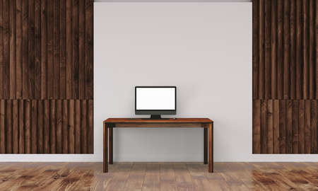 Modern interior with white wallの写真素材