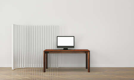modern interior with white wallの写真素材