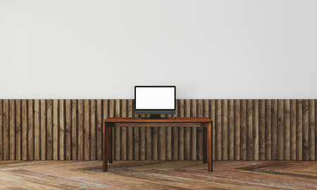 Elegant white wall with modern floorの写真素材