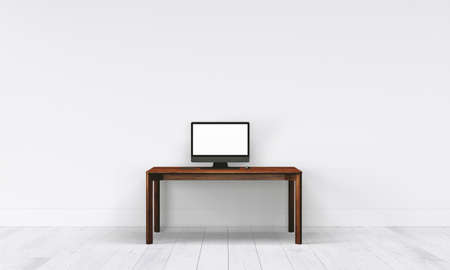 Elegant white wall with modern floorの写真素材