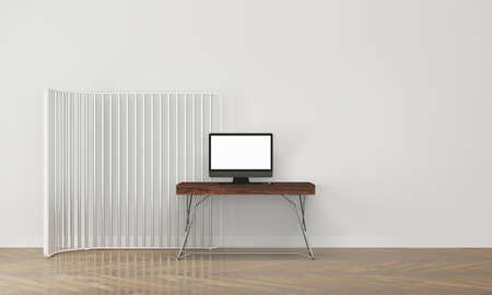 Office interior with white wallの写真素材