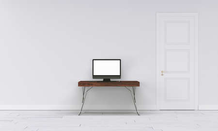 modern interior with white wallの写真素材