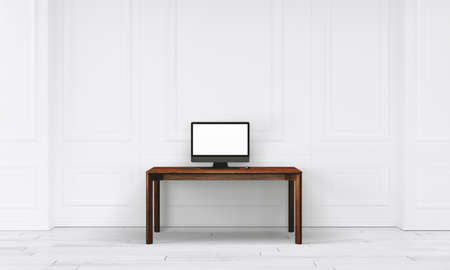Elegant white wall with modern floorの写真素材