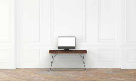 Office interior with white wallの写真素材