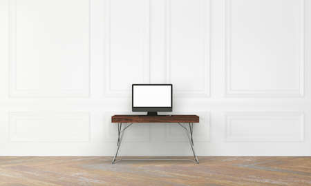 modern interior with white wallの写真素材