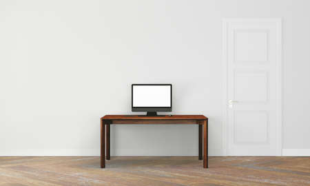 Elegant interior, modern office with white wall and elegant floor.の写真素材