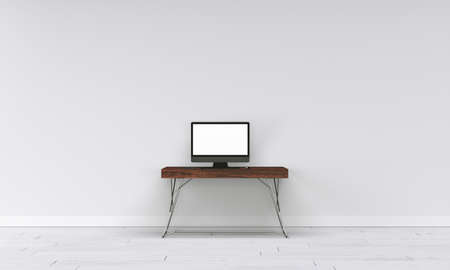 Modern interior with white wallの写真素材