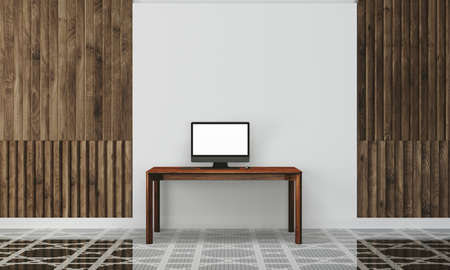 modern interior with white wallの写真素材