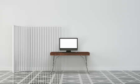 modern interior with white wallの写真素材