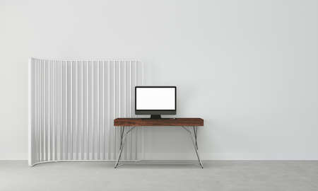 Office interior with white wallの写真素材