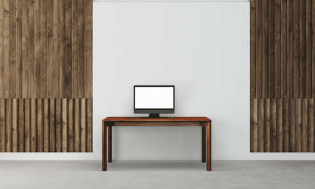 Office interior with white wallの写真素材