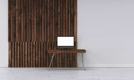 modern interior with white wallの写真素材