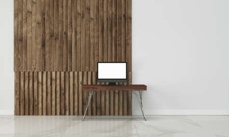 Elegant white wall with modern floorの写真素材