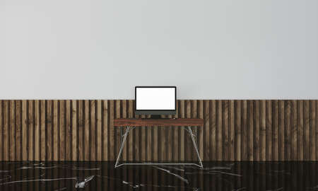 Elegant white wall with modern floorの写真素材