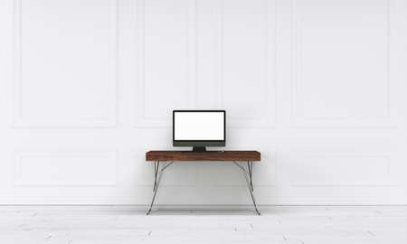 Modern interior with white wallの写真素材