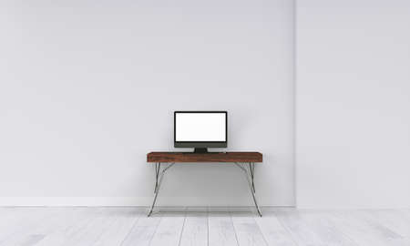 Modern interior with white wallの写真素材